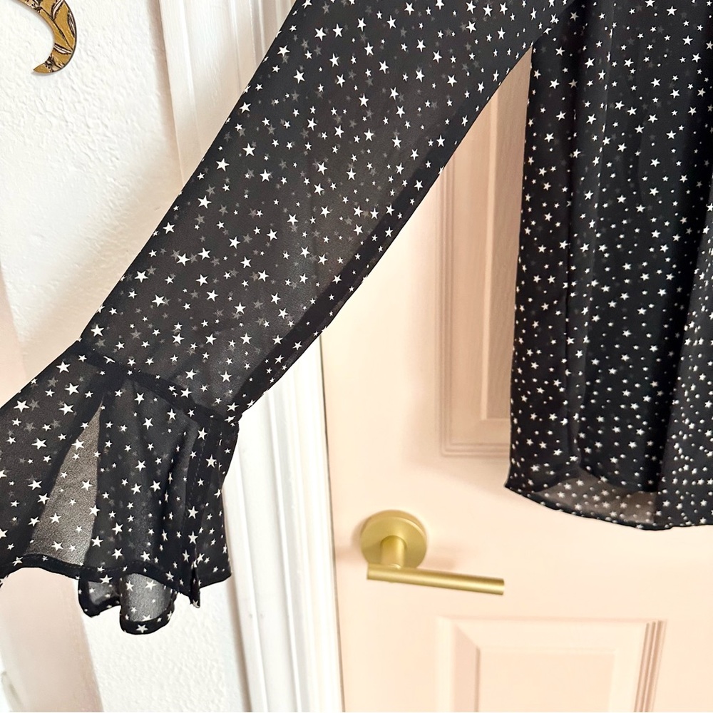 Black star print bongo button up - image 2